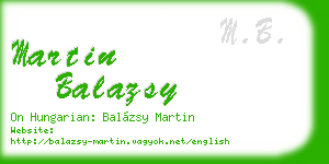 martin balazsy business card